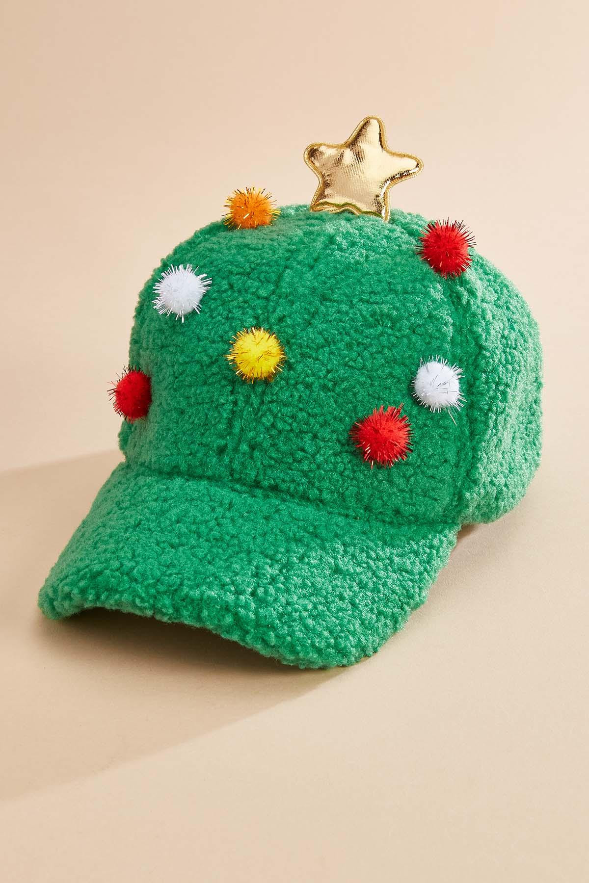 fuzzy christmas tree hat | Versona