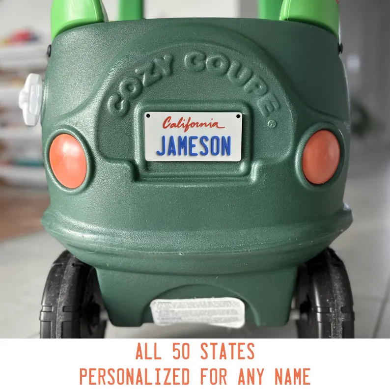 Personalized State Mini License Plate 4x2 Inch, Personalized Kids Plate Car Toy Name Wagon Stroll... | Etsy (US)