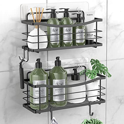 ODesign Large Shower Caddy with Removable 4 Hooks Adhesive Shower Shelf Basket No Drilling Rustproof | Amazon (US)