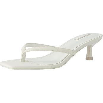CUSHIONAIRE Women's Miami Kitten heel thong sandals +Memory Foam, Wide Widths Available | Amazon (US)