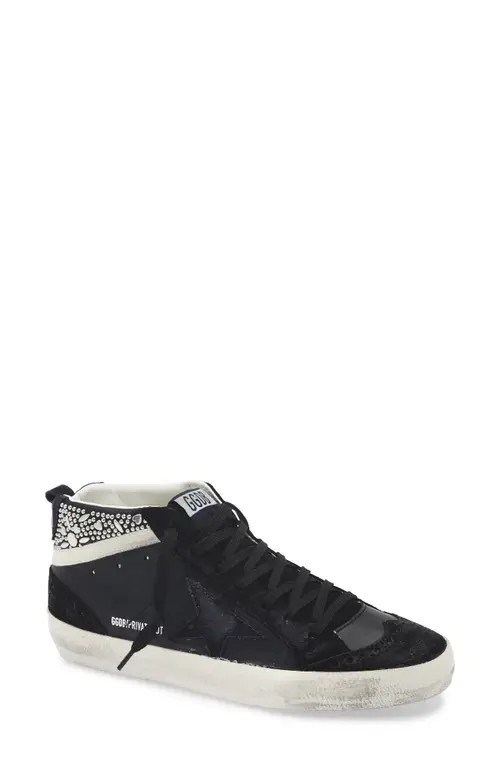 Golden Goose Mid Star Sneaker in Black/Blue at Nordstrom, Size 6Us | Nordstrom