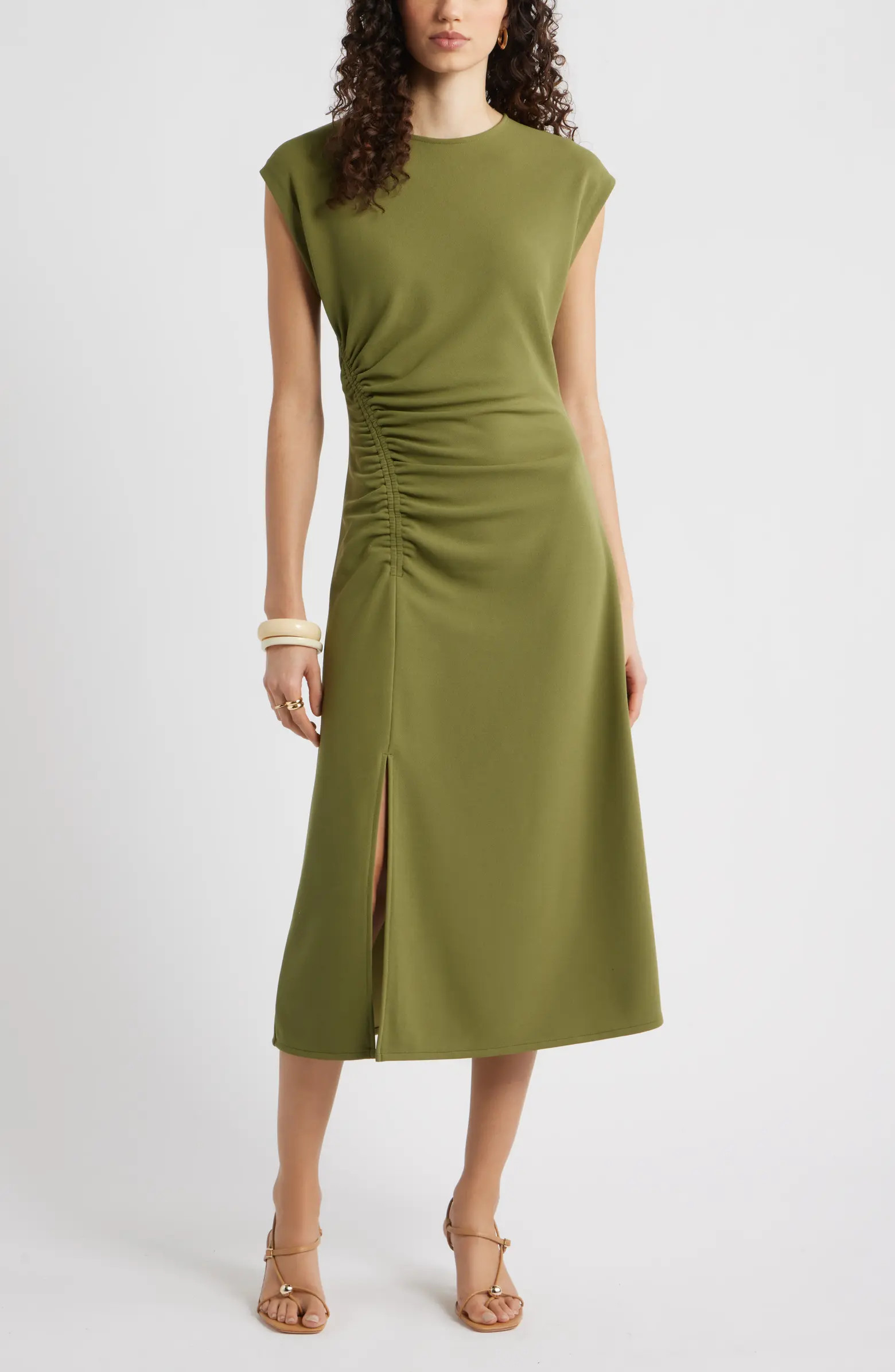 Side Ruched Knit Midi Dress | Nordstrom