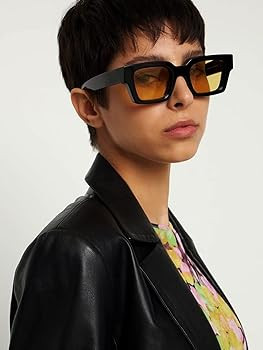AIEYEZO Square Sunglasses for Women Men Square Thick Frame Sun Glasses Simple Designer Style Shad... | Amazon (US)
