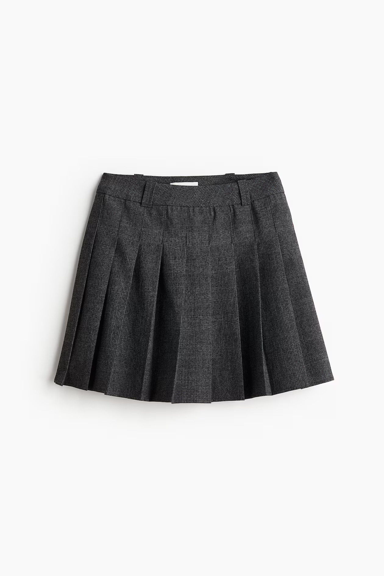 Pleated mini skirt - High waist - Short - Dark grey - Ladies | H&M GB | H&M (UK, MY, IN, SG, PH, TW, HK)