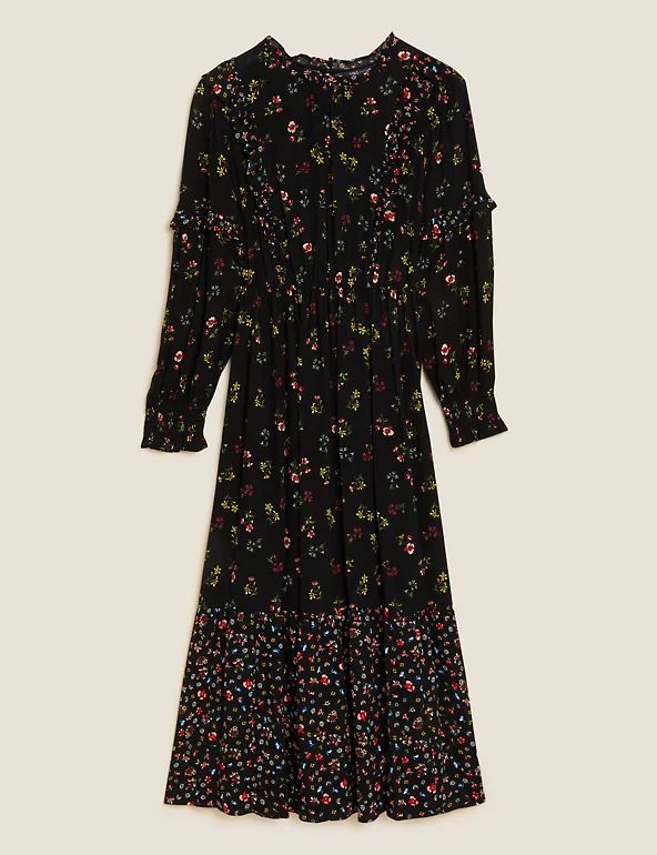 Floral Ruffle Midi Dress | Marks & Spencer (UK)