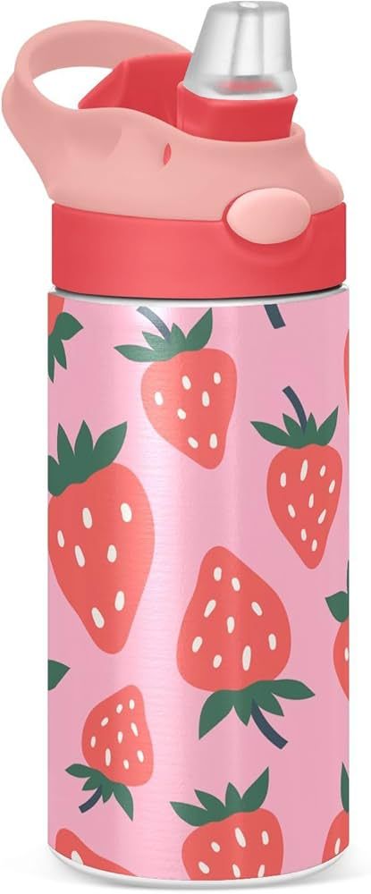 ALAZA Strawberry Fruits Kids Water Bottles with Lids Straw Insulated Stainless Steel Water Bottle... | Amazon (CA)