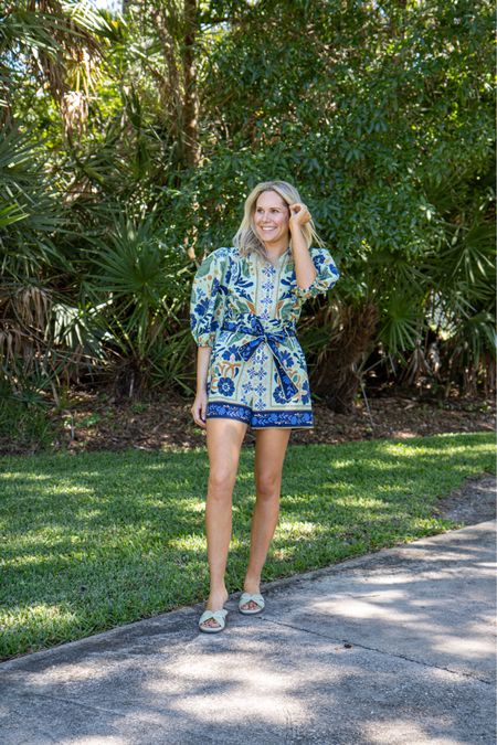These @oasissocietyshoes are THE Spring Sandals 💚💙 These Fatima Mint Sandals pair so well with my outfit! Comment LINK & I will send you the link to this look.

#OasisSociety #OasisSocietyPartner, farm rio romper, Shopbop style, tuckernucking, tuckernuck, vacation outfit, beach outfit. 

#LTKstyletip #LTKshoecrush #LTKtravel