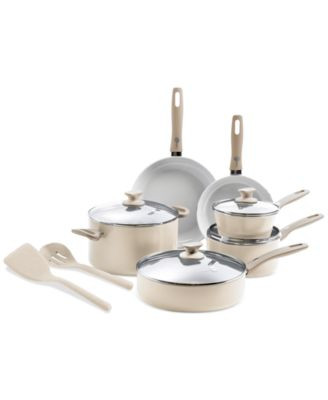 GreenPan Dover Ceramic Nonstick 12-Piece Cookware Set - Taupe | Macy's