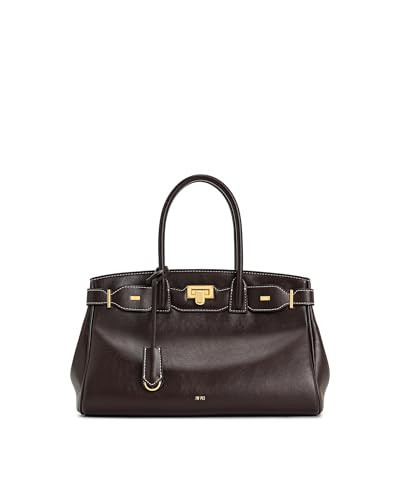 JW PEI Women's Ziva Metal Lock Decoration Tote Bag - Dark Brown | Amazon (US)