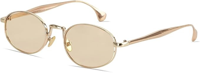 Y2k Sunglasses for Women and Men, Retro Oval Sunnies Rise in Gold | Amazon (US)