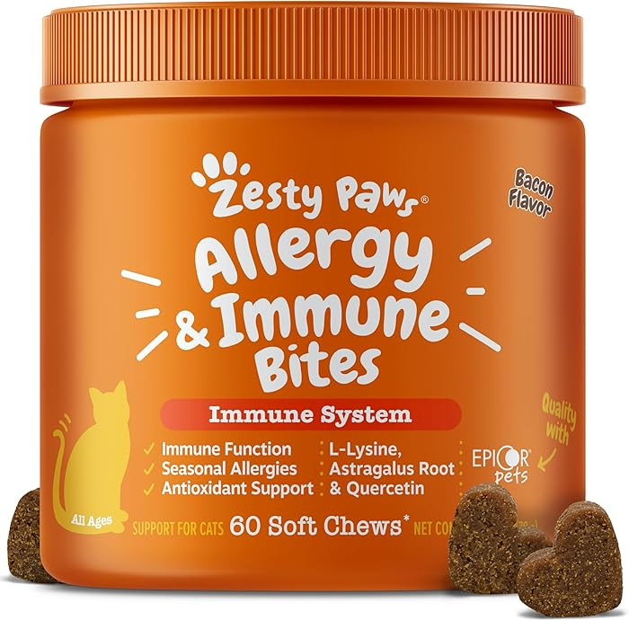 Zesty Paws Cat Allergy Relief - Anti Itch Supplement - Omega 3 Probiotics - Salmon Oil Digestive ... | Amazon (US)