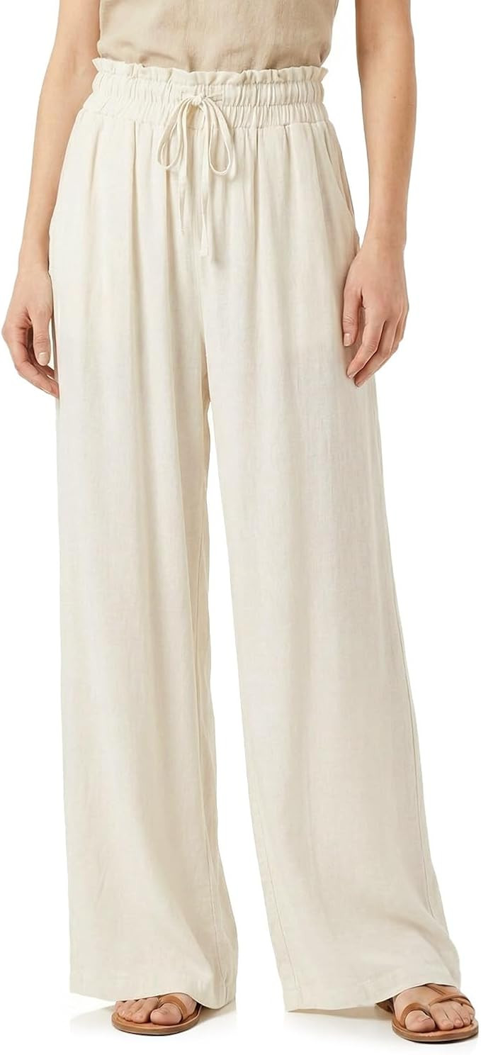 Zylioo Linen Pants for Tall Women 6Ft Height, Smocked Waist Straight Leg Relaxed Vacation Trouser... | Amazon (US)