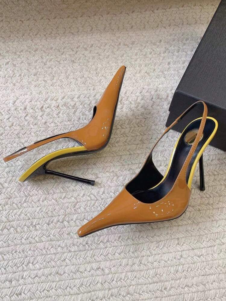 Early Spring Sexy Patent Leather High Heel Sandals, Super High Heel Pointed Toe Party Pumps For Women,Stilettos Heels | SHEIN