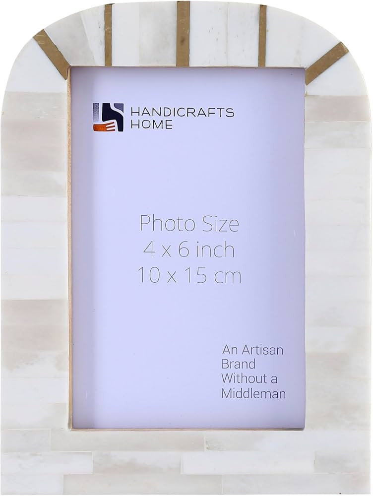 Handicrafts Home 4x6 White Picture Frame Palace Vista Collection 4x6 Photo Frame, Handmade Bone I... | Amazon (US)