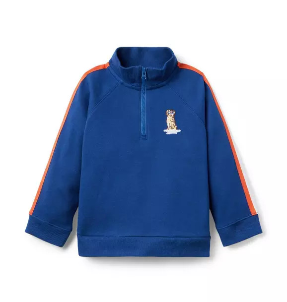 Gray Malin x Janie and Jack Dog Half Zip Sweatshirt | Janie and Jack