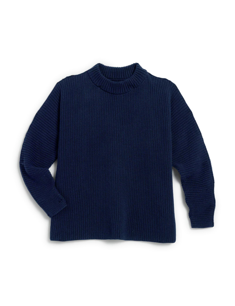 MONTECITO SWEATER Marine, Pure Italian Cotton | Frank & Eileen