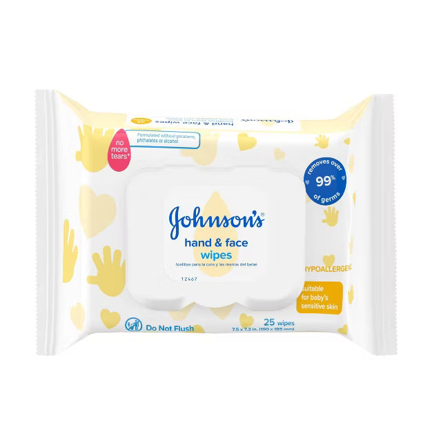 Johnson's Hand & Face Wipes - 25ct | Target