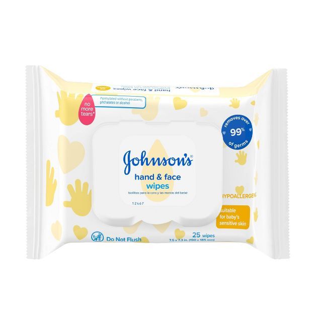 Johnson's Hand & Face Wipes - 25ct | Target