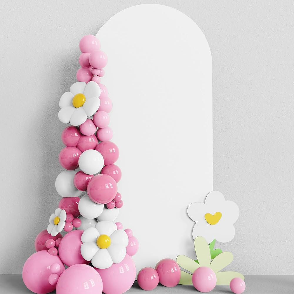 Asee'm 6FT Wedding Arch Cover White Fitted Spandex Cover 2-Sided Round Top Chiara Backdrop Stand ... | Amazon (US)