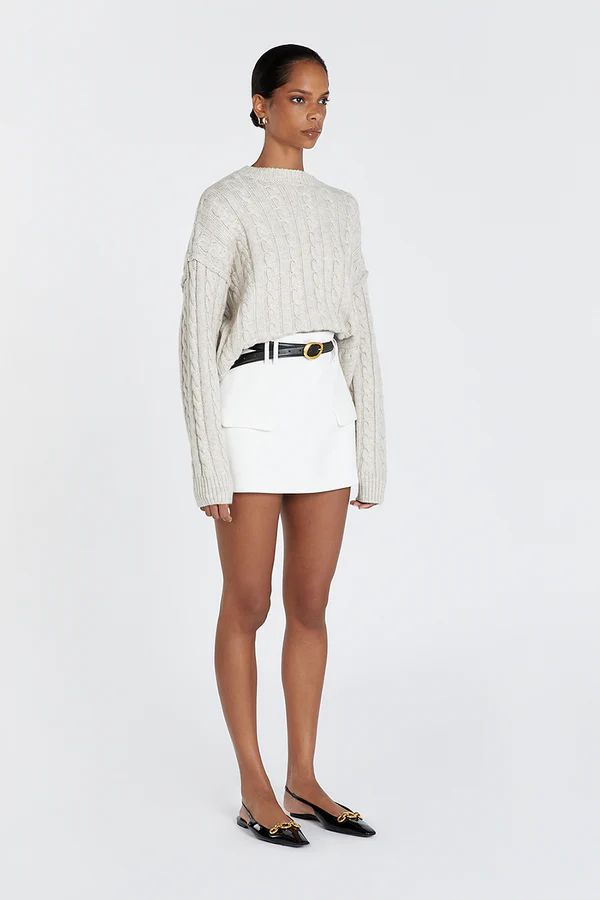 CASEY CHALK MARLE CABLE KNIT JUMPER | DISSH