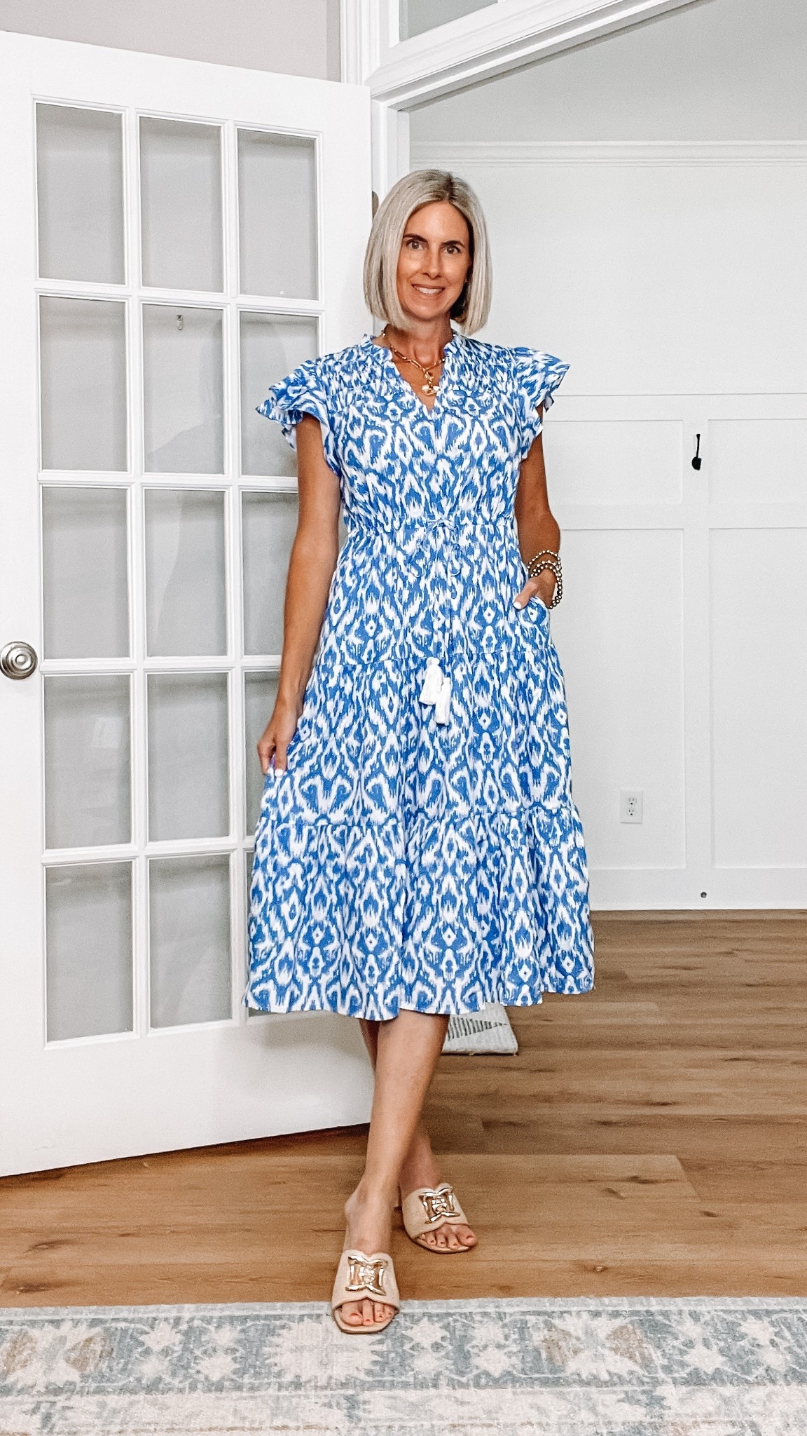 Amazon dress with tie waist and ruffle sleeves. 
Wearing a small and comes in other colors. 
blue dresses 
Church dress 
Spring dress 
Summer dress
Vacation dress 
Midi dress
Outfit ideas



#LTKFindsUnder50 #LTKSaleAlert #LTKSeasonal