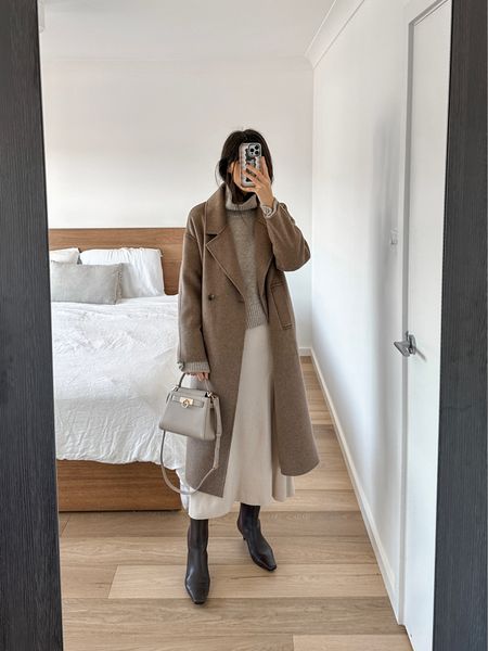 Sweater in size S, skirt in size S, shoes in my usual AU9. Coat is The Curated but similar linked. Bag is Parisa Wang

#LTKSeasonal #LTKaustralia #LTKeurope