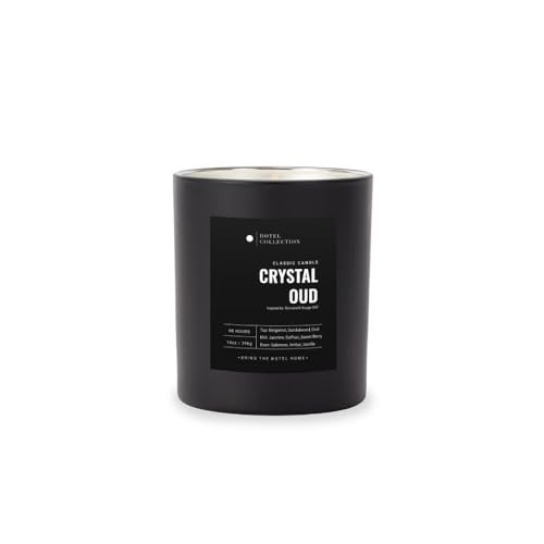 Hotel Collection | Crystal Oud 14 oz Candle | Luxury Scented Candles with Essential Oils | Bergamot, Saffron and Amber | Aromatherapy | Soy Candles | 90hr Burn | Amazon (US)