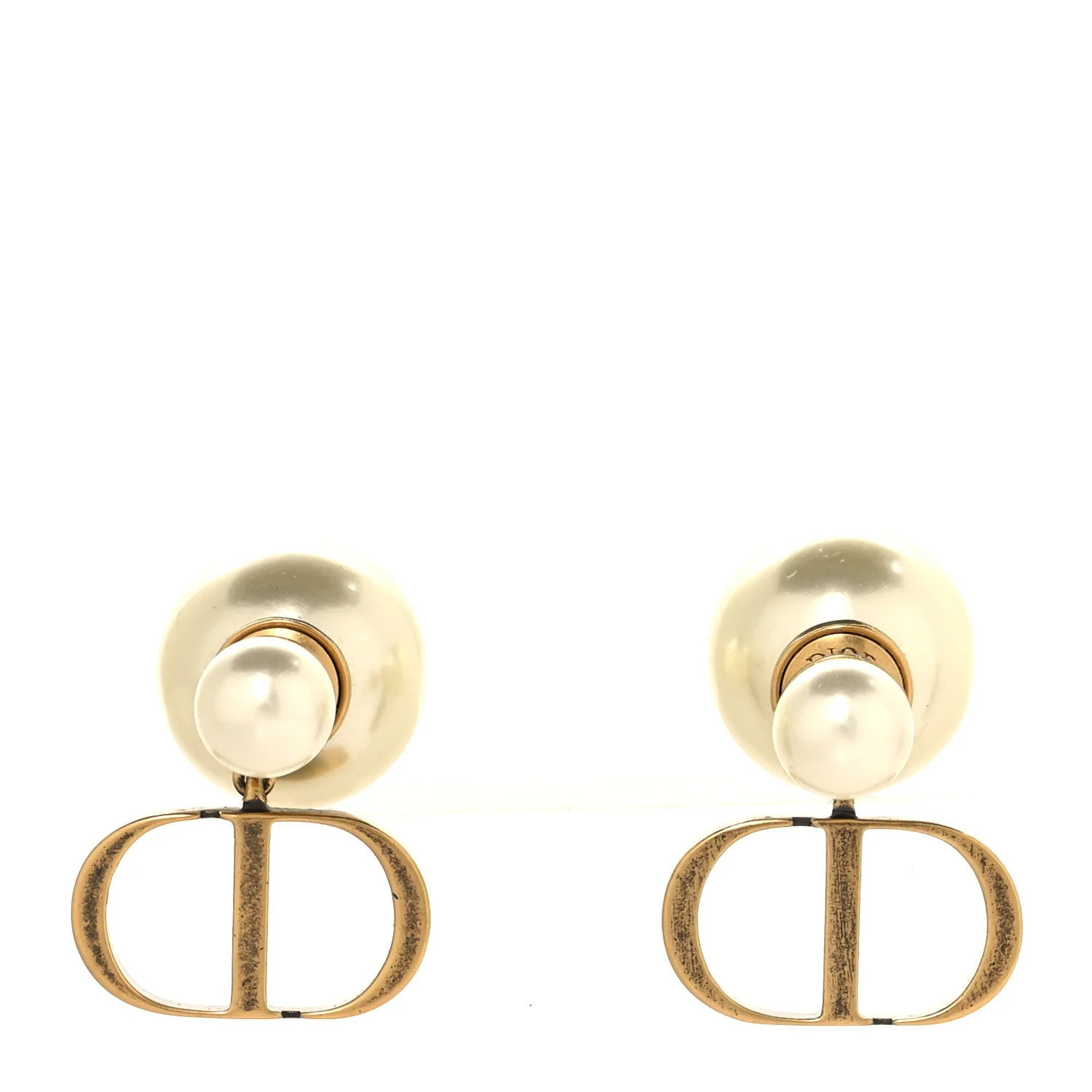 Metal Pearl Tribales Earrings Gold | FASHIONPHILE (US)