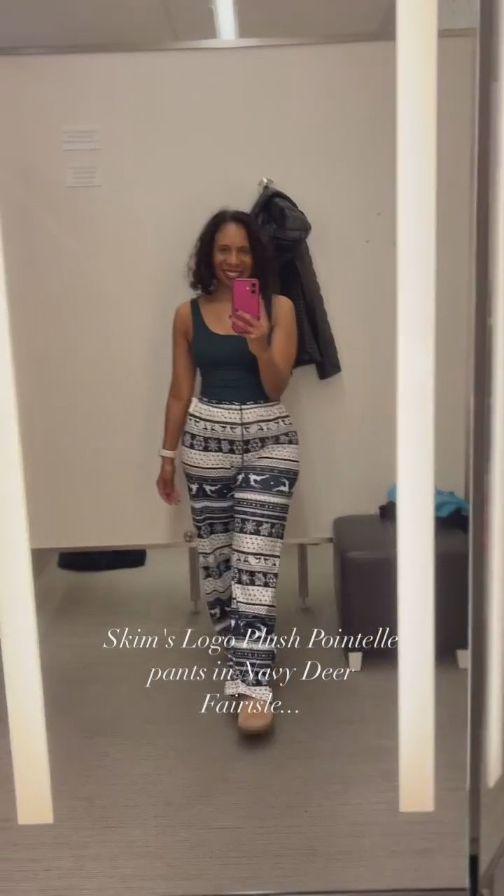 Skims Logo Plush Pointelle Pajama Pants (S) in Navy Deer Fairisle 💙🦌
These bottoms are so soft and relaxed! I couldn’t find the matching top, but they pair perfectly with any solid tank or tee. Linking them below for your cozy Christmas lounging!


#LTKGiftGuide #LTKHoliday #LTKSeasonal