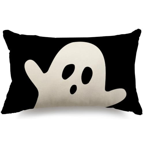 JXZYGMD Halloween Pillow Cover 12x20 Ghost Pillow Covers Outdoor Halloween Decorations Pillows for Home Decor | Amazon (US)