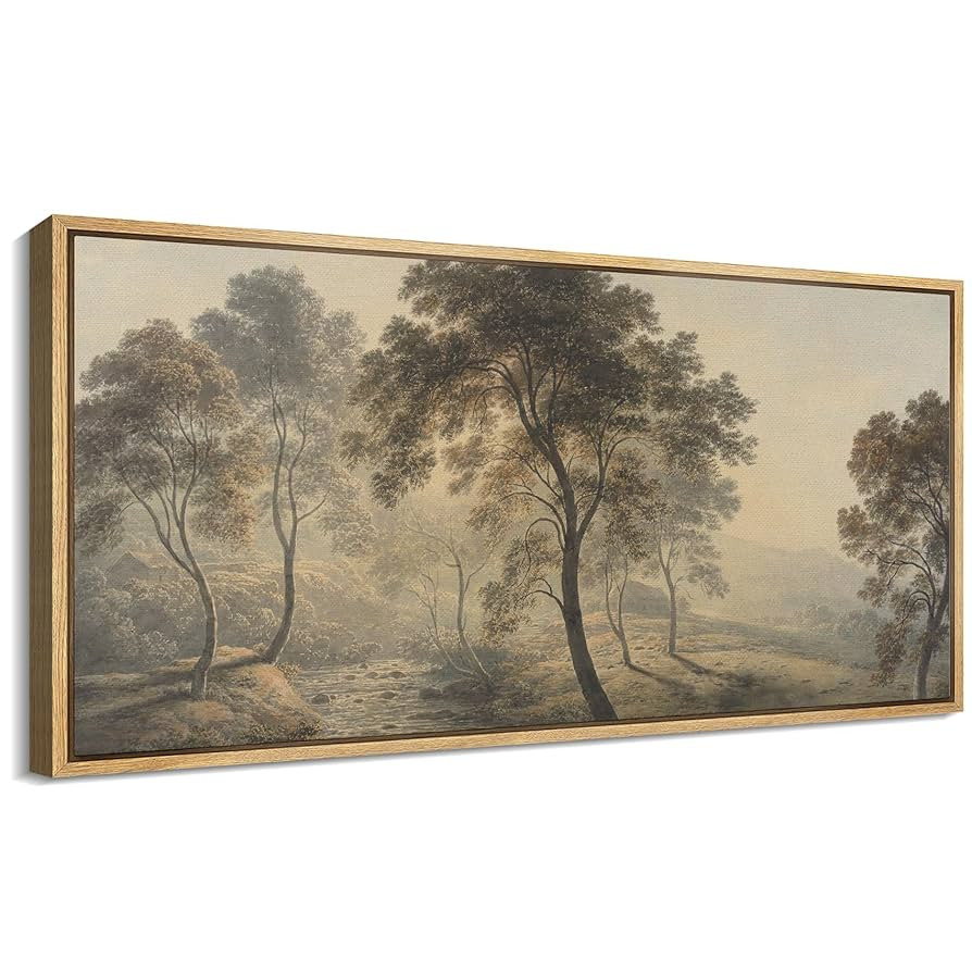 SIGNFORD Extra Large Framed Canvas Print Wall Art Tranquil Forest Misty Woodland Scene with Sunli... | Amazon (US)