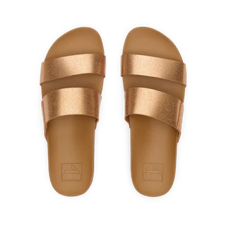 Women's Cushion Vista Slides in Black/Natural | REEF® | REEF