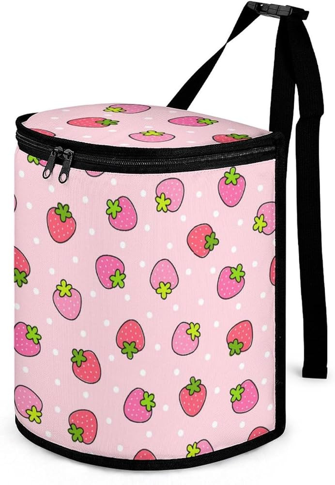 Osvbs Cute Strawberry Car Trash Can with Lid, Pink Car Accessories Leak-Proof Waterproof Car Garb... | Amazon (US)