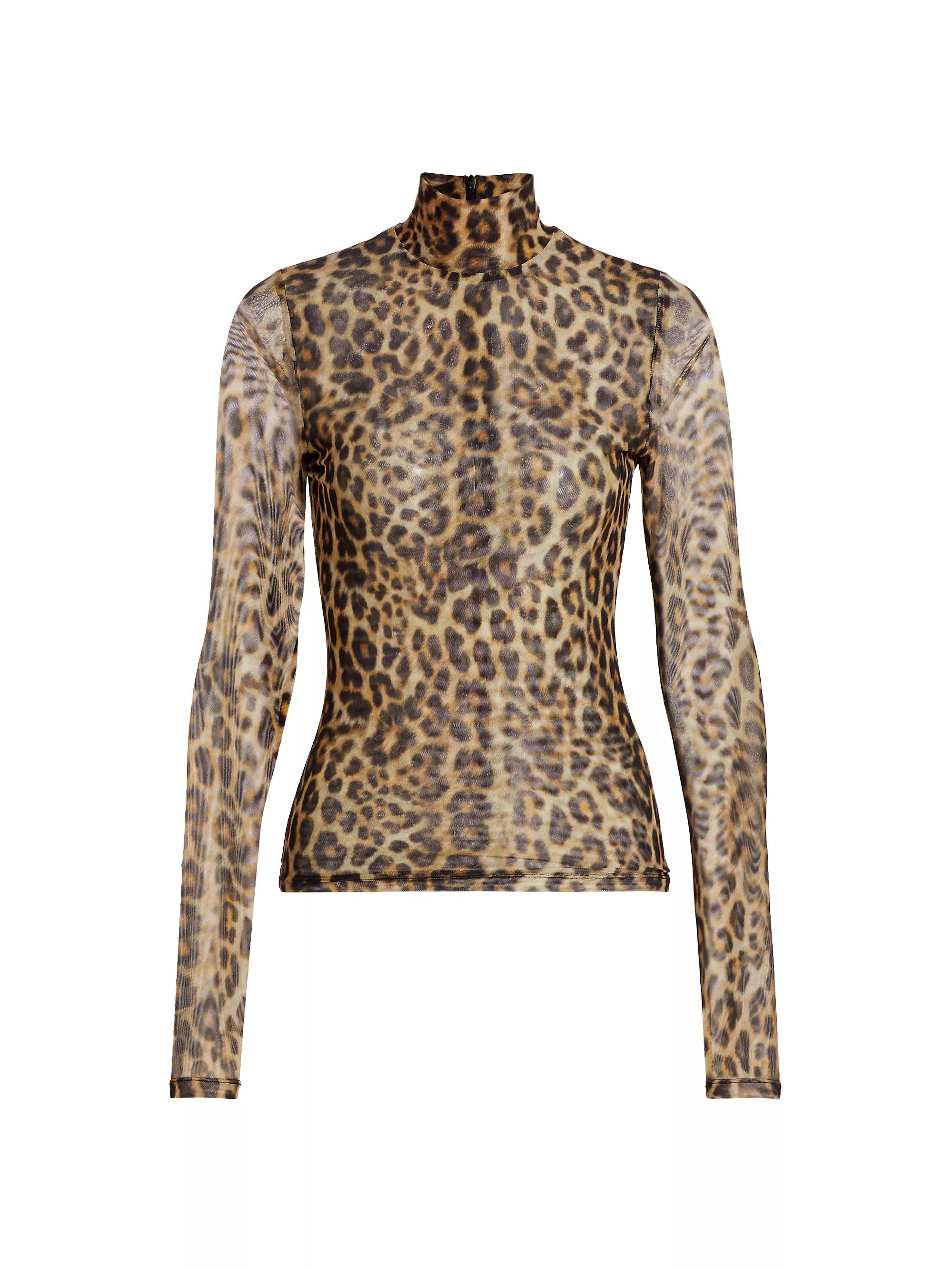 Lorden Leopard Mesh Top | Saks Fifth Avenue