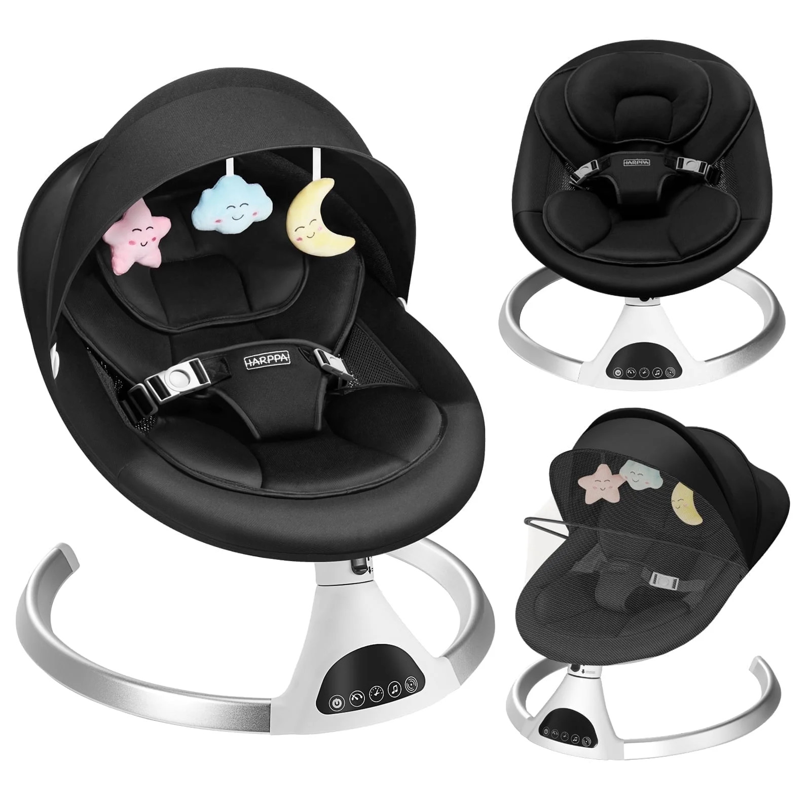 HARPPA Electric Baby Swing, Infant Swing with Remote Control, 5 Sway Speeds, Bluetooth Music, Bla... | Walmart (US)