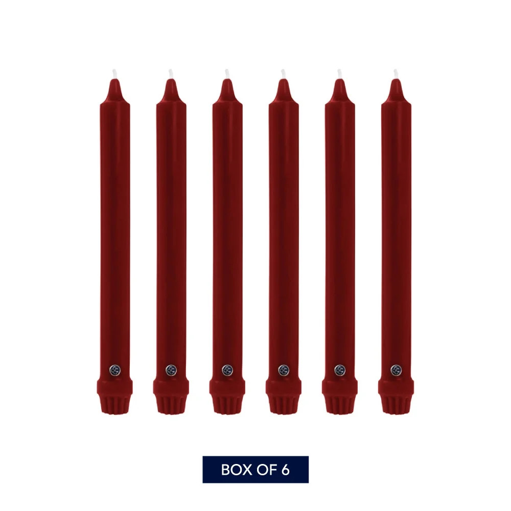 Colonial Candle Classics Unscented Taper Candle Cranberry, 10 inch, 8 Hours Burn, Pack of 6 | Walmart (US)
