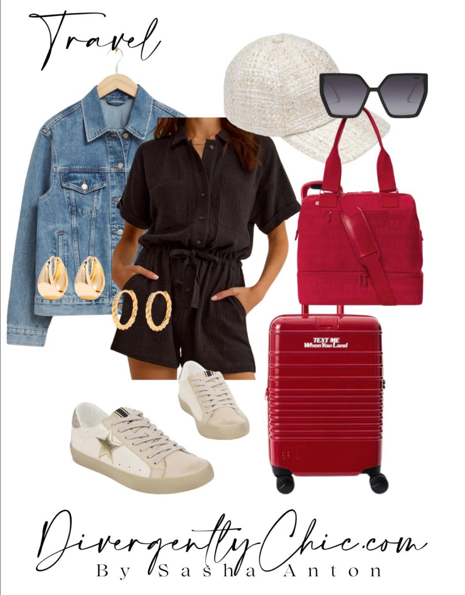 Summer Casual Travel Outfit with a Touch of Red♥️ 

#LTKTravel #LTKStyleTip