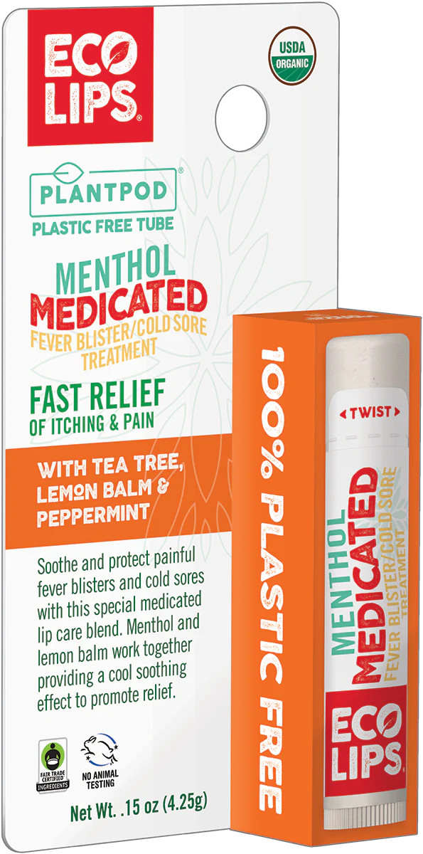 Medicated Cold Sore & Fever Blister Treatment Plant Pod® Organic Lip Balm, 0.15 oz. | Eco Lips