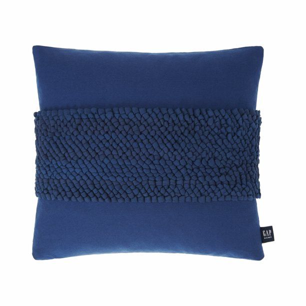 Gap Home Border Knots Decorative Square Throw Pillow Blue 20" x 20" - Walmart.com | Walmart (US)