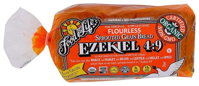 Food For Life Flourless Sprouted Grain Bread, Whole Grain, 24 oz (Frozen) | Amazon (US)