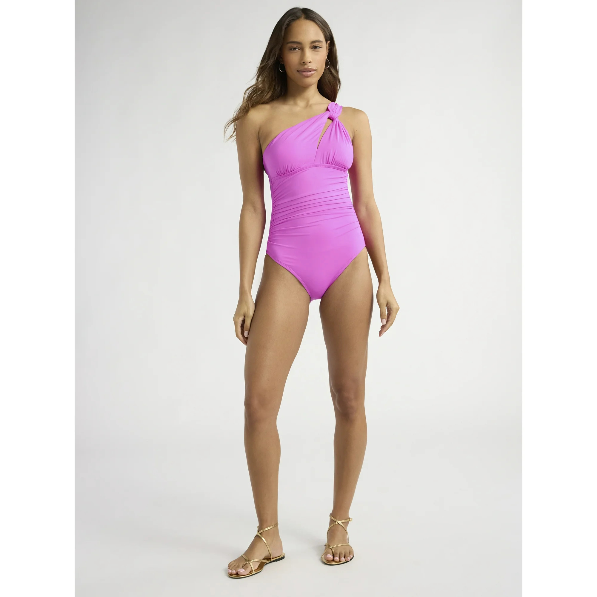 Sofia by Sofia Vergara Women's and Women's Plus One Shoulder Keyhole One Piece Swimsuit, Sizes XS... | Walmart (US)