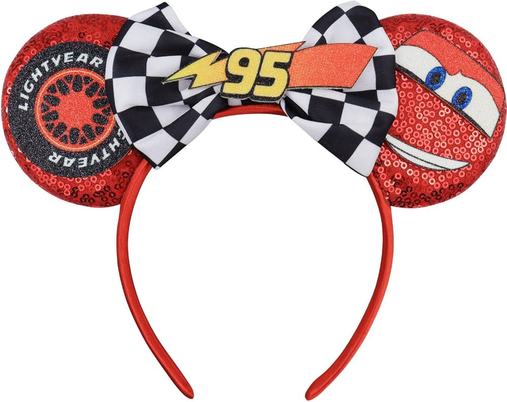 Mouse Ears Headband, Lighting McQueen Car Ear Headbands for Boys Birthday Party - Car Ear Headban... | Amazon (US)