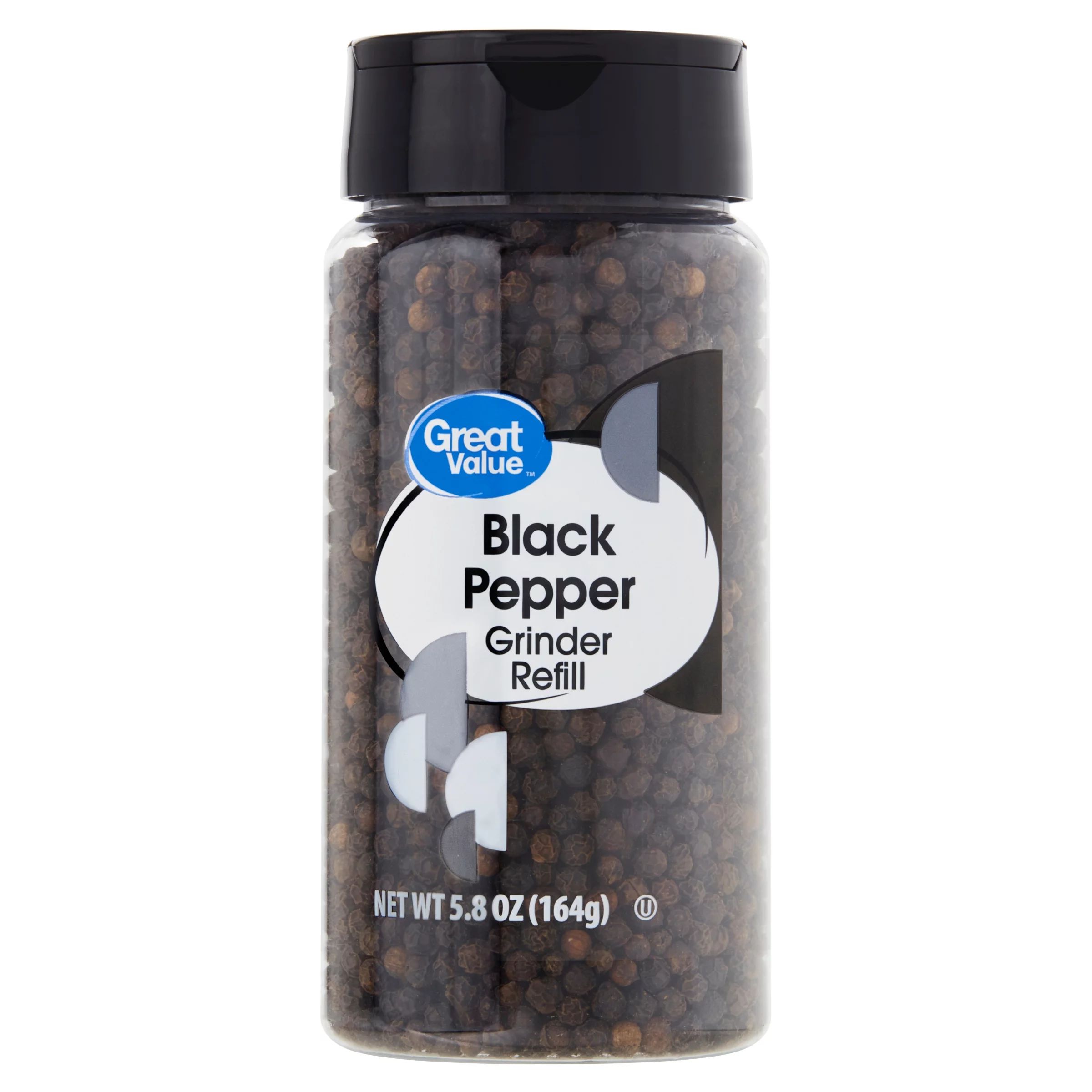 Great Value Grinder Refill Black Pepper, 5.8 oz - Walmart.com | Walmart (US)