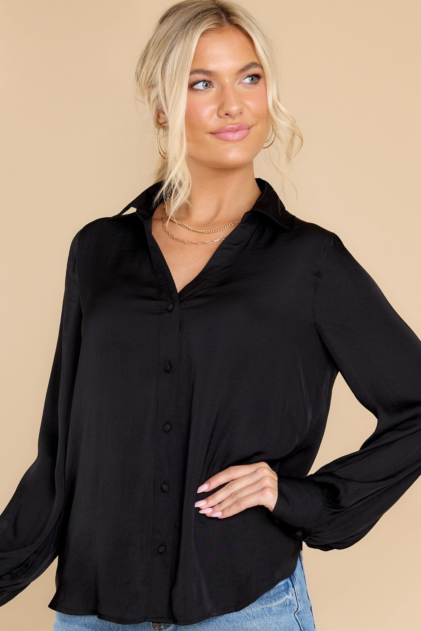 Free And Clear Black Top | Red Dress 