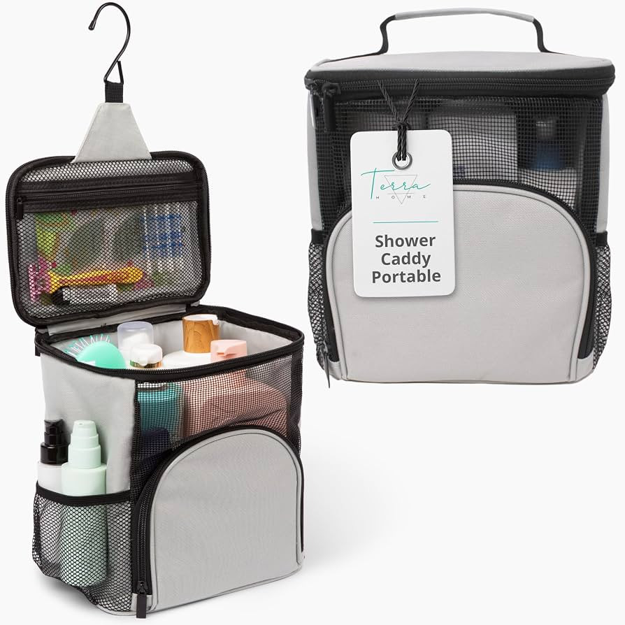 TERRA HOME Original Portable Shower Caddy For College Dorms - Foldable Mesh Tote - Dorm Room Esse... | Amazon (US)