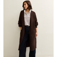 Women's Dark Brown Relaxed Longline Cardigan New Look | New Look (UK)