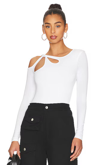 Yesenia Twist Bodysuit in White | Revolve Clothing (Global)