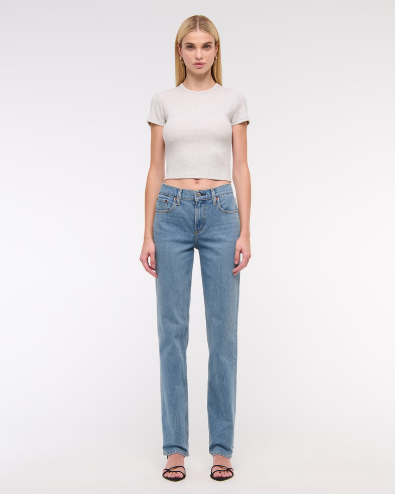 Women's Mid Rise 90s Straight Jean | Women's Bottoms | Abercrombie.com | Abercrombie & Fitch (US)