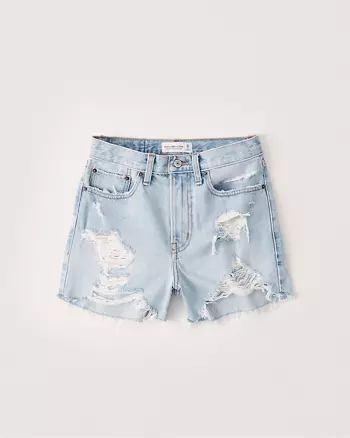 Curve Love Mid Rise Boyfriend Shorts | Abercrombie & Fitch (US)