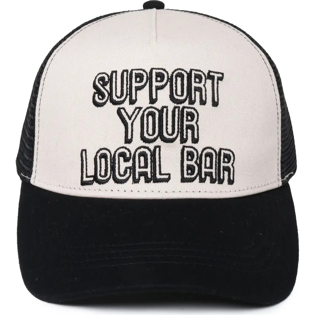 David & Young Support Your Local Bar Trucker Hat in Black at Nordstrom Rack | Nordstrom Rack